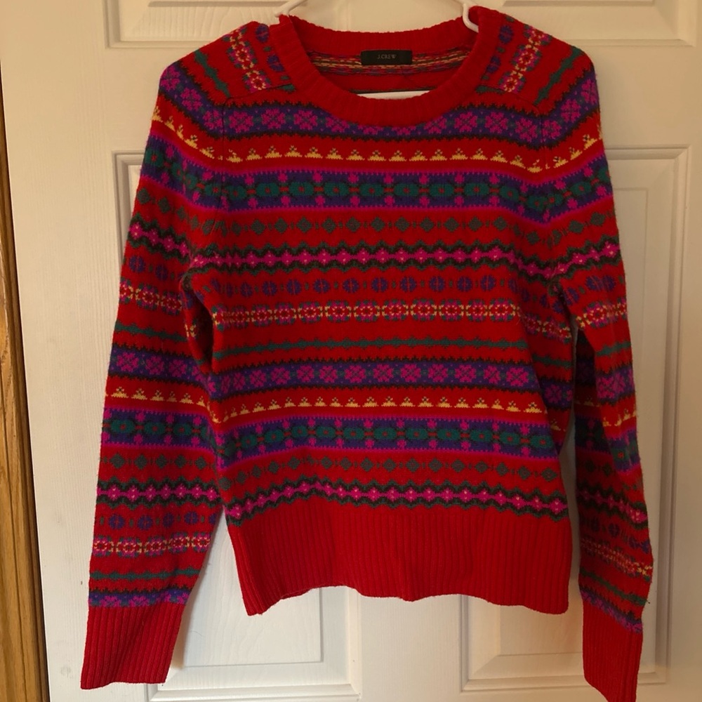 J Crew Wool Holly Fair Isle Crew neck women’s sweater size small